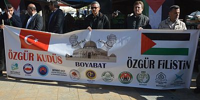 Boyabat'tada STK'lar İsrail’in Gazze’deki katliamı kınadı.