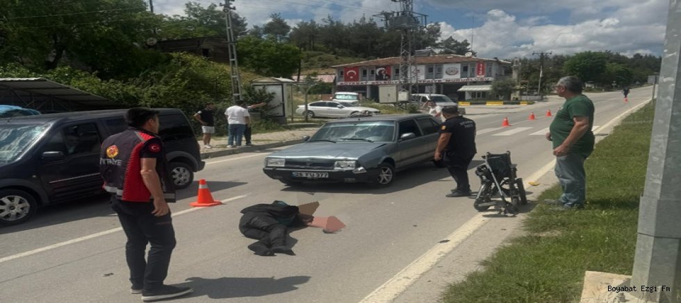 Boyabat’ta Trafik Kazası Engelli Aracına Otomobil Çarptı!