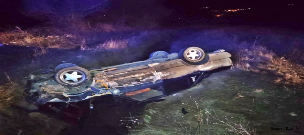 Su Kanalına Düşen Araç Ters Döndü!