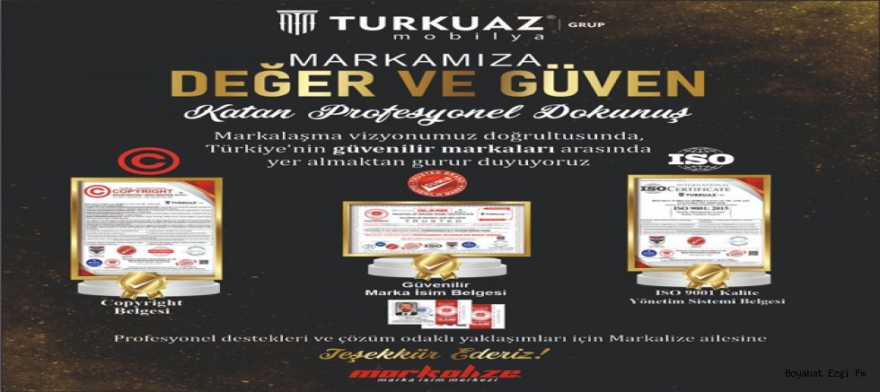 Turkuaz Grup Mobilya Tescilli Marka Oldu