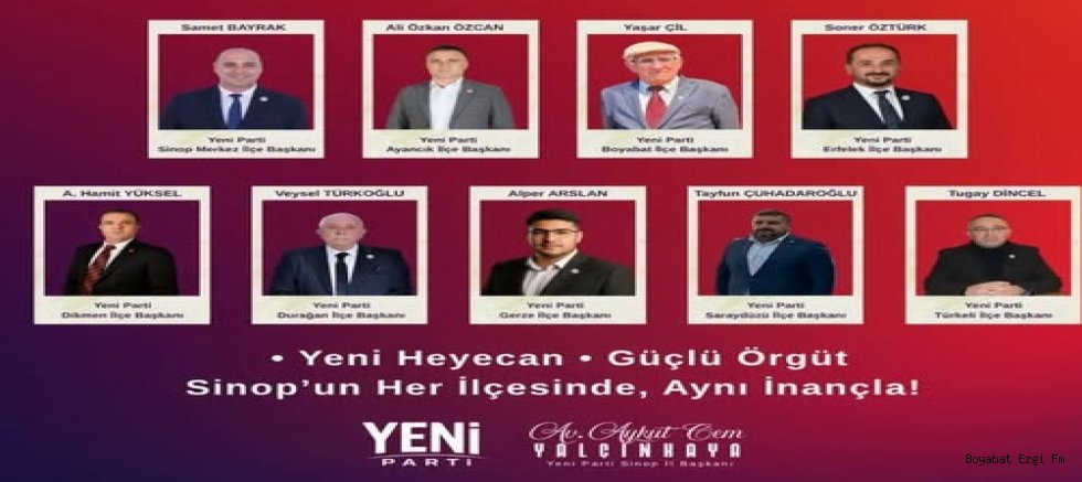 Yeni Parti Sinop İlçe Kongreleri Tamamlandı: İşte Seçilen İlçe Başkanları
