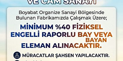 İş İlanı : Boyabat Kuzey Kristal Cam Mozaik Sanayi