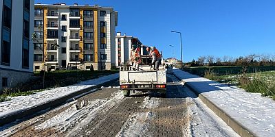 Sinop’ta Kar Sonrası Tuzlama Çalışmaları Aralıksız Sürüyor